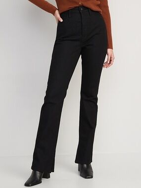Extra High-Waisted Button-Fly Side-Slit
Kicker Boot-Cut Jeans